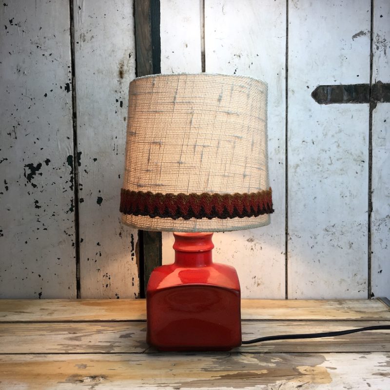 70er Retro Lampe Rot Keramik Vintage