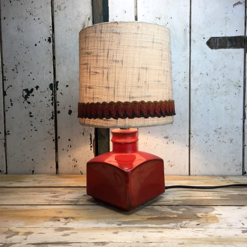 70er Retro Lampe Rot Keramik 3