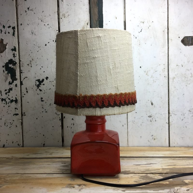 70er Retro Lampe Rot Keramik 5