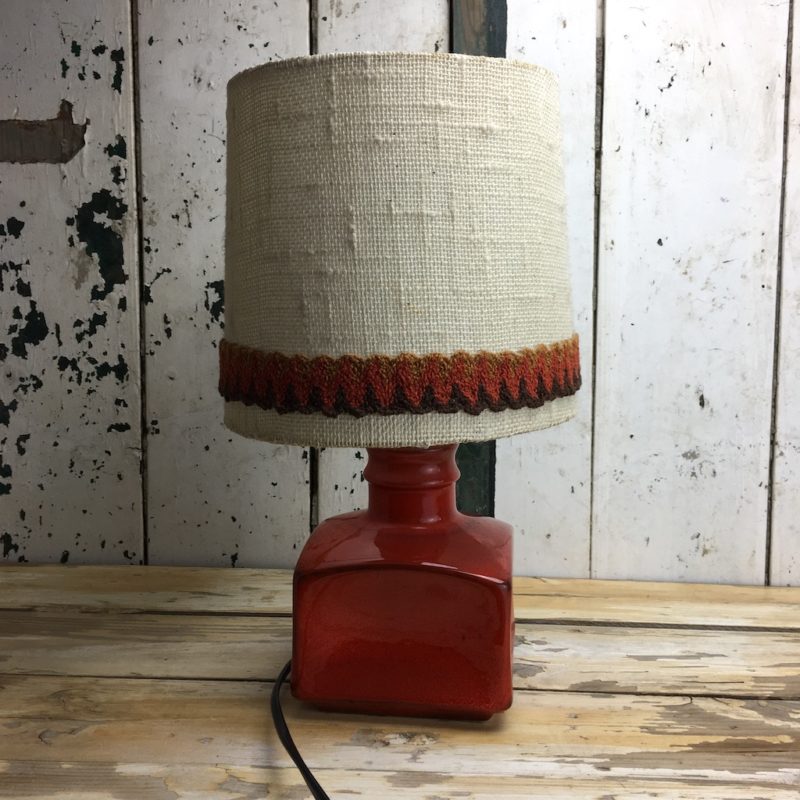 70er Retro Lampe Rot Keramik 6