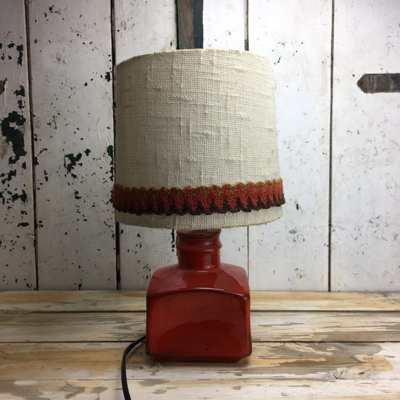 70er Retro Lampe Rot Keramik 7