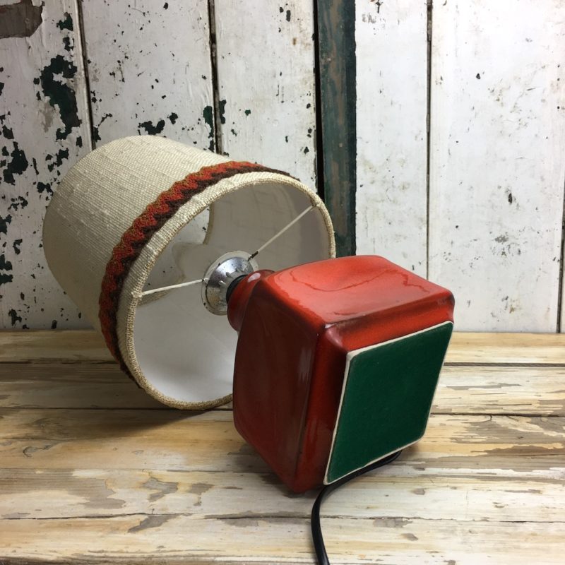 70er Retro Lampe Rot Keramik 8