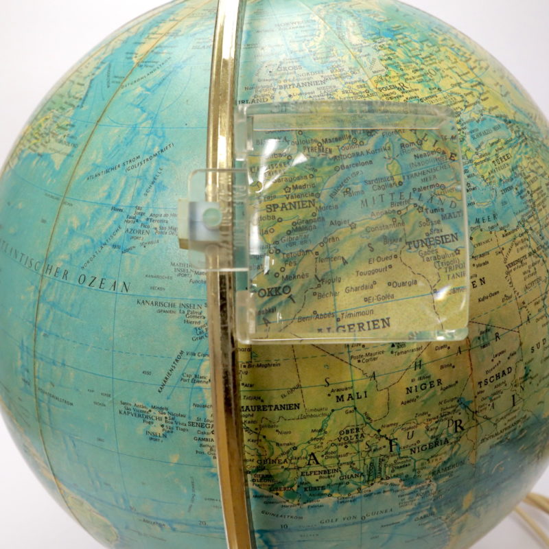 Leuchtglobus Scan-Globe Dänemark 1970 30 cm Mid Century mit Lupe