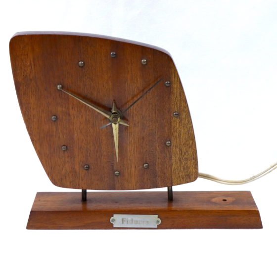 NUFA Tischuhr Kaminuhr Mid Century Teak 220V