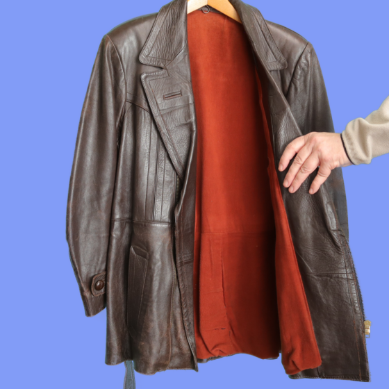 Vintage Lederjacke Motorrad Kutscherjacke 1940 1950