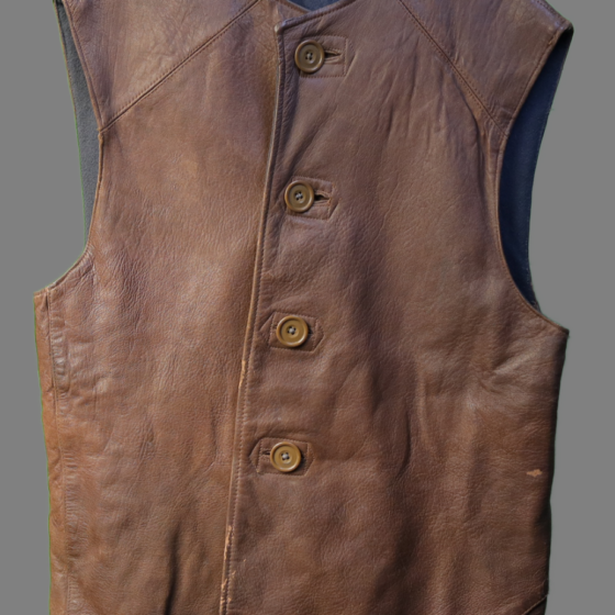 Vintage WWII UK Jerkin Leather Weste British Army